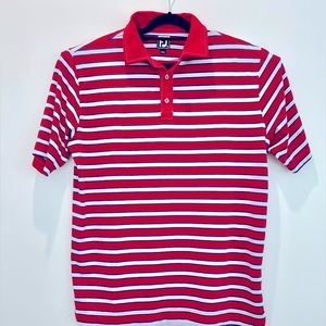 Footjoy Golf Polo Mens Short Sleeve Shirt ⛳️Red White Blue XL 🇺🇸